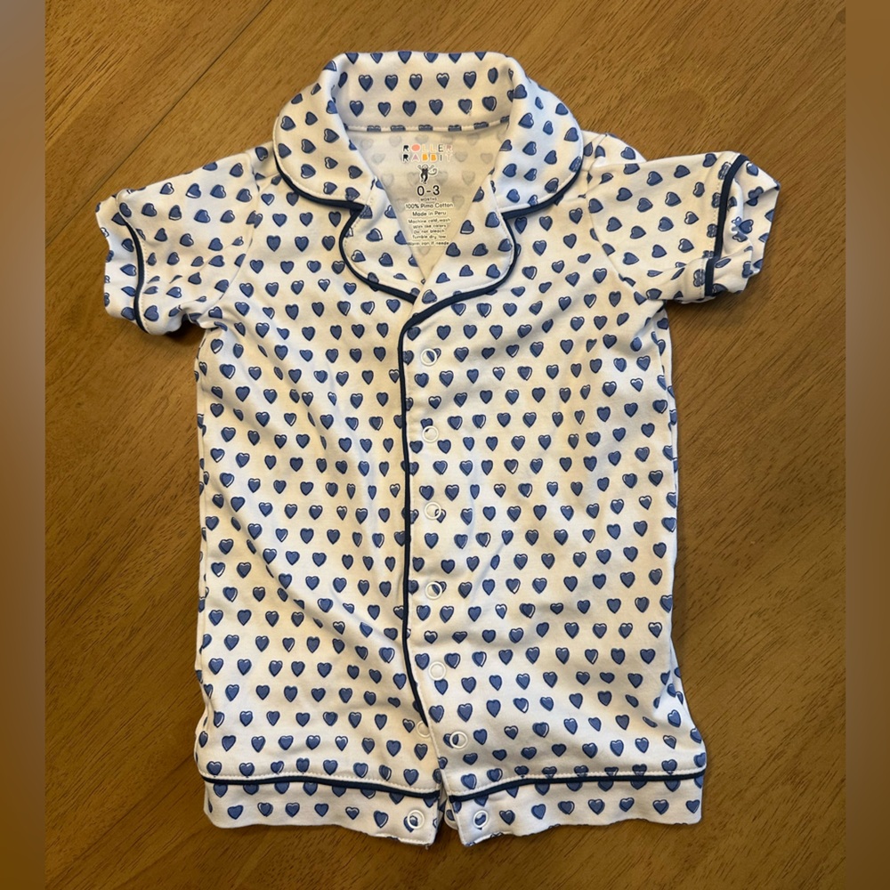 Roller Rabbit Infant Hearts Polo Onesie
